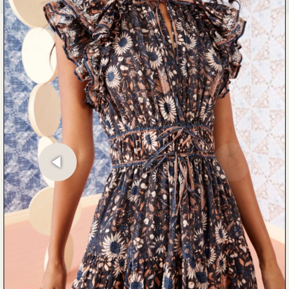 Ulla Johnson Black Floral Midi Dress - Picture 4 of 9
